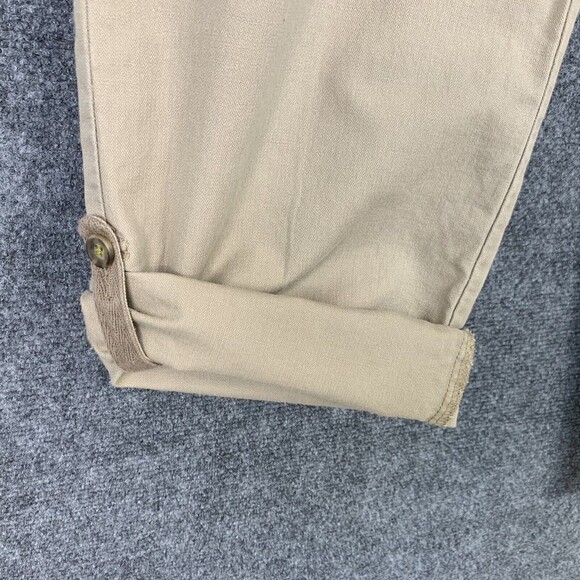 Boden Khaki Pants Women 6R Straight Leg Roll Tab Hem Cotton Blend - Picture 11 of 15